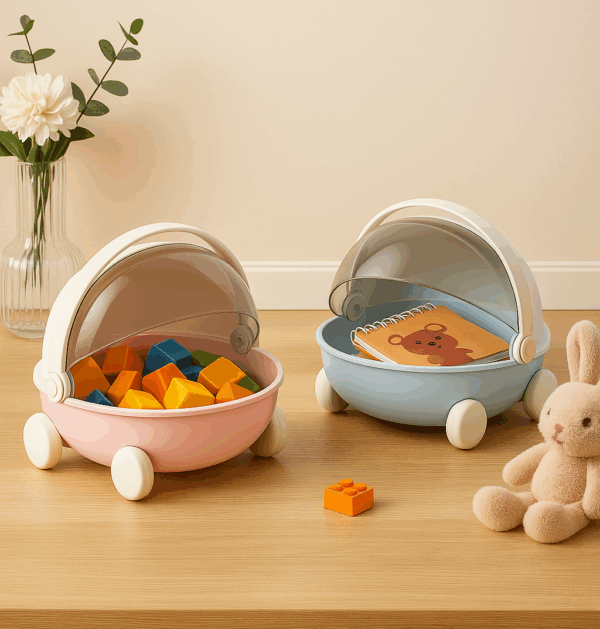 「懶人收納車」｜創意造型搖籃收納盒